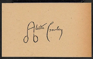 Autographe Aleister Crowley réimpression sur carte authentique originale période 1910 3x5  - Photo 1 sur 1