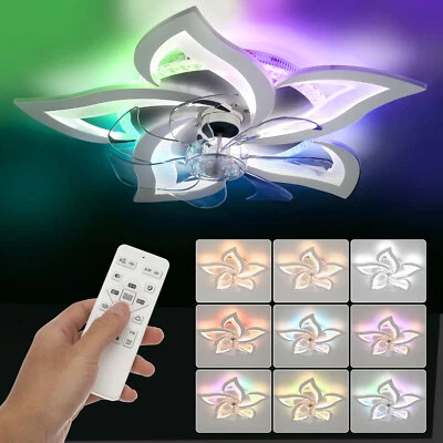 OYAJIA RGB Deckenventilator Beleuchtung Fernbedienung LED Deckenlampe Schlafzimmer 50W