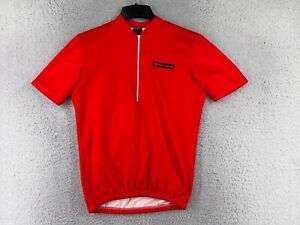 Giordana Cycling Jersey Womens Large Red 1/4 Zip Short Sleeve Cotton Blend