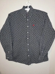 Cinch Mens Medium Long Sleeve Button Up Black White Checkered Western Shirt - Picture 1 of 7
