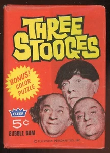 1966 Fleer Three Stooges Card Wax Pack Sealed - Imagen 1 de 3