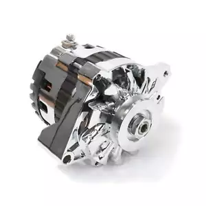 Chrome CS-130 Style 220 Amp Alternator with V-Belt Pulley for GM - Foto 1 di 3