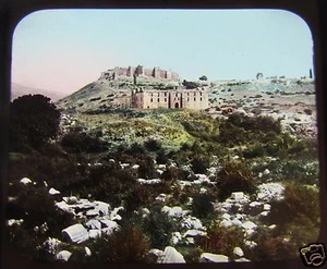 Glass Magic lantern slide CASTLE MONESTRY TEMPLE OF DIANA EPHESUS C1900 TURKEY - Picture 1 of 2