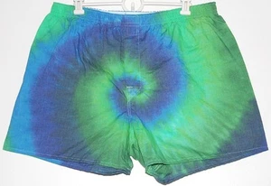 Para hombre TIE DYE Boxers Verde Azul Espiral Hanes sm m l xl arte hippie psicodélico - Imagen 1 de 1