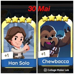 Mono_poly_Go⚡Fast SENDING⚡ échange Gold Set Star Wars Set 17&20 - Foto 1 di 16