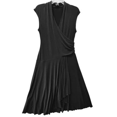 Vestido midi sin mangas Max & Cleo para mujer talla pequeña negro sobrepelliz cuello en V sin forro Foto 1 de 4