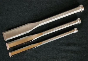 3 Vintage CRAFTSMAN USA Wood Chisels All Steel No. 3680 Crown Logo - Picture 1 of 5