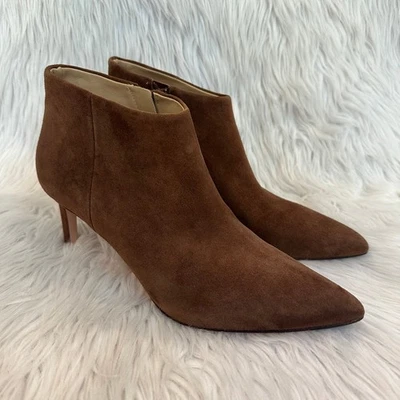 Veronica Beard Leone Pointed Toe Booties Suede Stiletto Heeled Ankle Boots, US 9 - Image 1 of 4