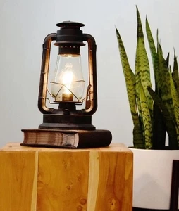 LARGE BODY 15" Rustic Table lantern Large Lamp By Muskoka Lifestyle Products USA - Picture 1 of 12