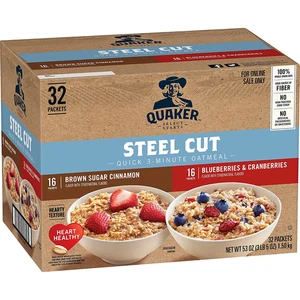 Quaker Steel Cut Quick 3-Minute Oatmeal, 2 Flavor Variety Pack, Individual Packe - Picture 1 of 12