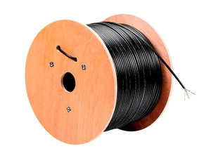 Cat5e Ethernet Bulk Cable Solid 350Mhz UTP Copper Wire Outdoor 24AWG 1000' Black - Picture 1 of 4