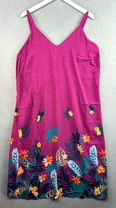 Abito Old Navy 2X Viola Floreale Scollo a V Senza Maniche Lungo Maxi Midi Cambio Camicia - Foto 1 di 11