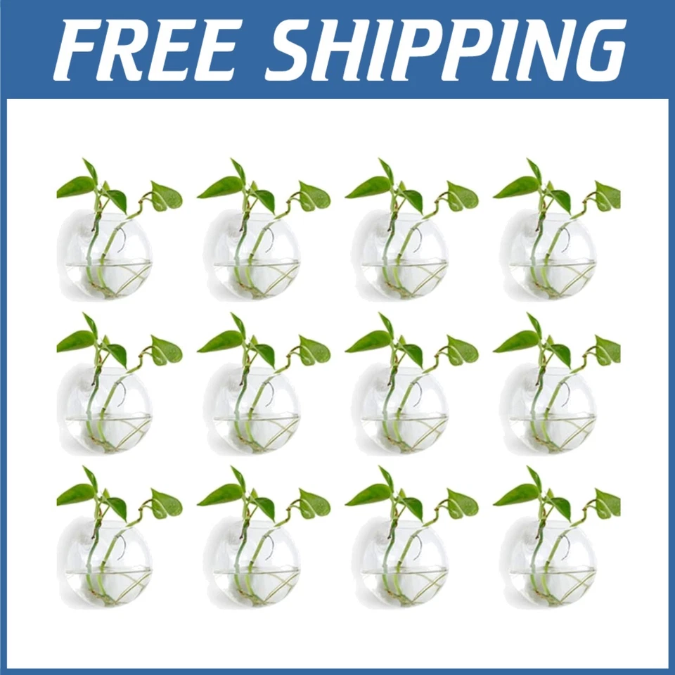 Wall-Mounted Floral Vases - 4 Inch Round Planter Set - Image 1 of 4