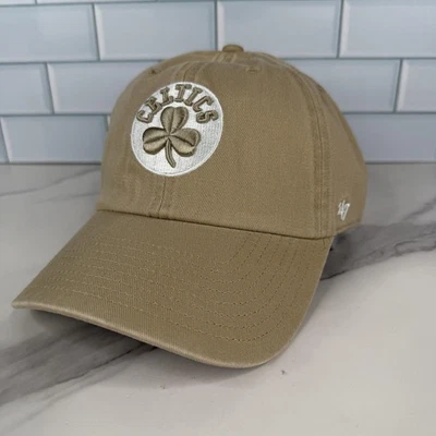 Boston Celtics Papá Sombrero Gorra Correa Espalda Hombres Talla Única Caqui NBA Baloncesto Trébol Foto 1 de 4