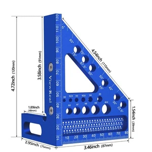 Regla 3D Multifuncional Aleación de Aluminio con Líneas Paralelas y Tala - Imagen 1 de 9