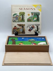 Vintage Wooden Season Puzzle By: Toys For Life & A Book Of Seasons Educational - Picture 1 of 8