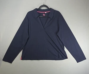Boden Long Sleeve VNeck Polo 100 Cotton Womens sz XL Multicolor JO824 - Picture 1 of 11