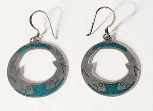 Lote De Pendientes Colgantes De Colección Plata Esterlina SUROESTE Turquesa Incrustación MÉXICO - Imagen 1 de 4