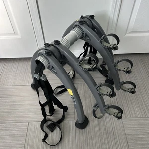 SARIS BONES 3 FAHRRADTRÄGER KOFFERRAUMHALTERUNG KLAPPTRÄGER GRAU MIT GURTEN - Bild 1 von 9