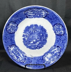 Antique Flow Blue Bonn Malta Franz Ant Mehlem Rimmed Serving Bowl Germany 8.5” - Picture 1 of 23