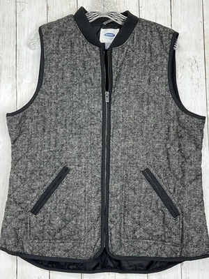 Antiguo Chaleco Azul Marino Grande Acolchado Cremallera Completa Bolsillos con Cremallera Náutico Gris Negro Para Mujer Foto 1 de 4