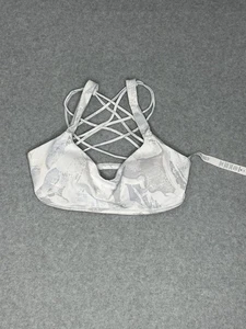 Lululemon Sports Bra Size 8 White And Gray Cross Back - Picture 1 of 4