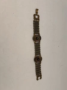 JAN MICHAELS San Francisco style Banded antique Brass link BRACELET - Picture 1 of 5