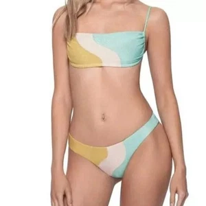 PQ SWIM DIVINE WAVE 2-PIECE BIKINI SWIMSUIT SET NWT SIZE D/LARGE - Picture 1 of 10