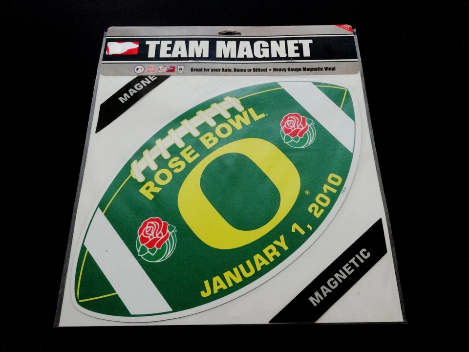 ¡Imán de equipo grande de fútbol americano de los patos de la Universidad de Oregon! Rose Bowl Magnetic 2010 Foto 1 de 4