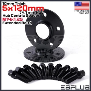 [2] 10mm Thick BMW X5/X6 5x120mm CB 74.1 Wheel Spacer Kit Extended Bolt Included - Picture 1 of 14