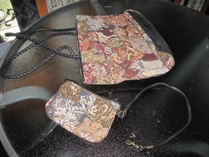 Tapestry Hobo Handbag Shoulder Tote Purse Bag Cat Design & Match Cat Chain Purse - Picture 1 of 12