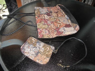 Tapestry Hobo Handbag Shoulder Tote Purse Bag Cat Design & Match Cat Chain Purse - Image 1 of 4