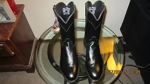 Old West Herren/Damen Unisex Schwarz 9,5 Obermaterial Leder Stiefel - Bild 1 von 7