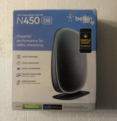 Genuine Belkin (N450) Wi-Fi Dual Band Version 3143 N Router For Video Streaming - Image 1 of 4