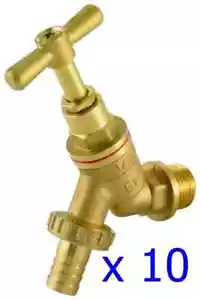 10 x APPROVED Outdoor Garden Tap Hose Union Bib Tap 1/2" Brass *QUICK DEL - Picture 1 of 1