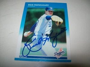 1987 FLEER RICK HONEYCUTT AUTOGRAPH SIGNED AUTO #442 LOS ANGELES DODGERS - Picture 1 of 2