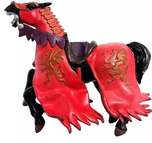 Papo 2005 RED LION King Medieval Knight Horse PVC 6" Toy Full dress Armour - Picture 1 of 24