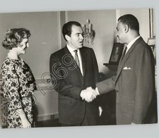 GAMAL ABDEL NASSER & RICHARD NIXON In Cairo, Egypt Vintage 1960s Press Photo