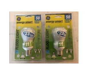 GE Energy Smart 11w (50w) Flood Spot Medium Base Set of 2, R20 Light Bulb 24691 - Picture 1 of 4