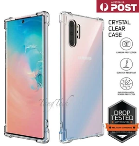 For Samsung Galaxy S20 10 98 Note10+ Shockproof Silicone Clear Bumper Case Cover - Picture 1 of 7