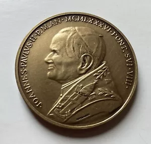 VTG Pope John Paul 1985-1986 Bronze Commemorative Medal - Picture 1 of 3