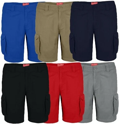 Herren Cargo Shorts 100% Baumwolle Combat Kurz Hose Bermuda Normale Passform - Bild 1 von 4