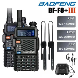 Baofeng BF-F8+ III TRI-BAND WALKIE TALKIE ZWEI WEGE RADIO WEITSTRECKENSCANNER SET - Bild 1 von 24