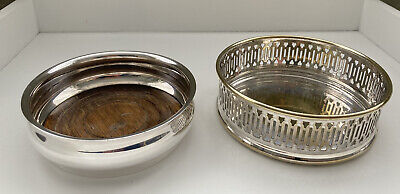 Pair Of Vintage Silver Plated Wine Bottle Coasters • 15£