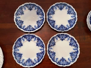 Rare Set of 4 Georgia Johnson Bros. England Flow Blue Dinner Plates 10” - Picture 1 of 6