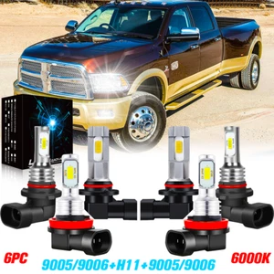 For Dodge RAM 1500 2500 3500 2009 2010 2011 2012 LED Headlight Fog Light 6*Bulbs - Picture 1 of 18