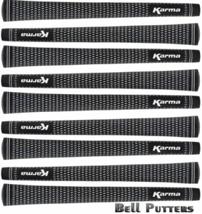Nine (9) Karma Velvet Midsize Black/White Golf Grips-Mens/Men's Grip-55 grams - Picture 1 of 2