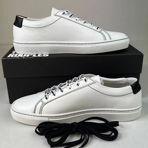 The Kooples Men Low Sneakers AHCH25027K White Leather Lace-Up Trainer Shoe 10/43 - Picture 1 of 9