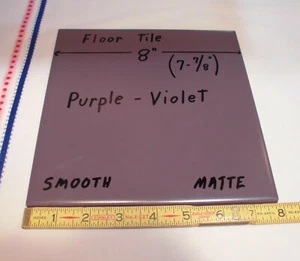 1 pc.  *Purple - Violet* Ceramic Floor Tile:  8" X 8" Smooth Matte Finish - Picture 1 of 10