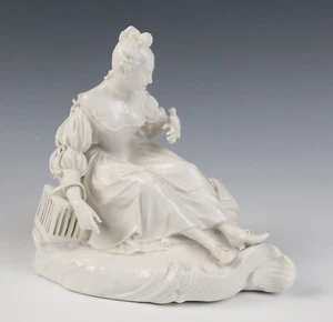 Antike frühe Nymphenburg Hohlsockel Porzellan Figur German Blanc de Chine - Bild 1 von 13